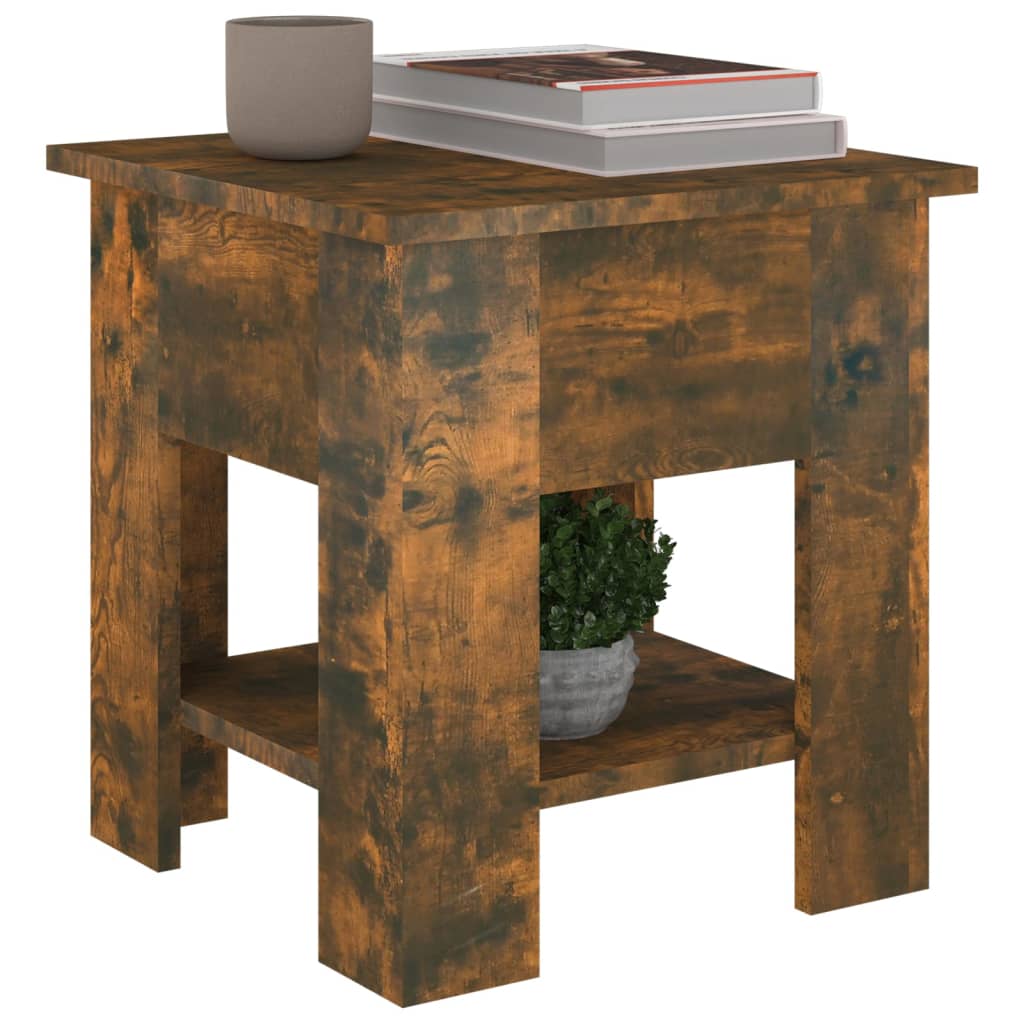 Table basse Chêne fumé 40x40x42 cm Bois d'ingénierie - XIOS