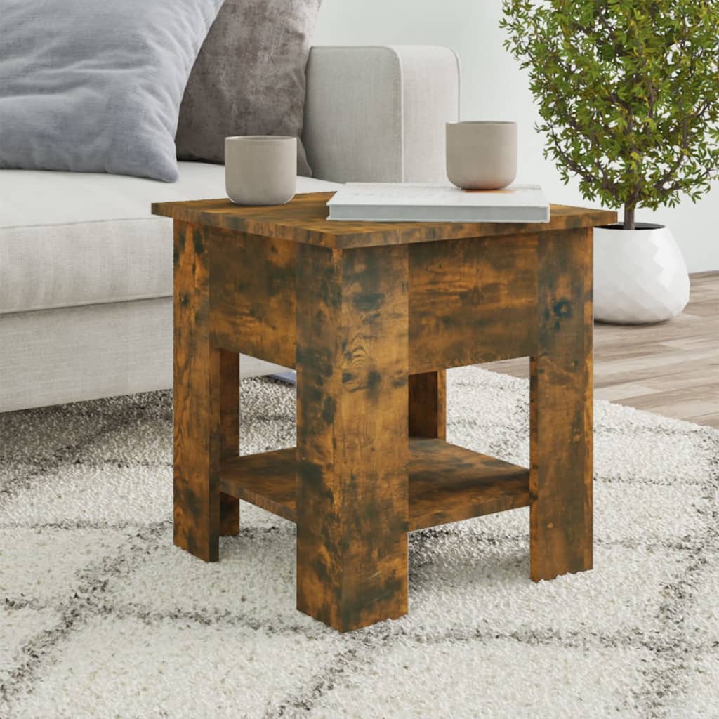 Table basse Chêne fumé 40x40x42 cm Bois d'ingénierie - XIOS