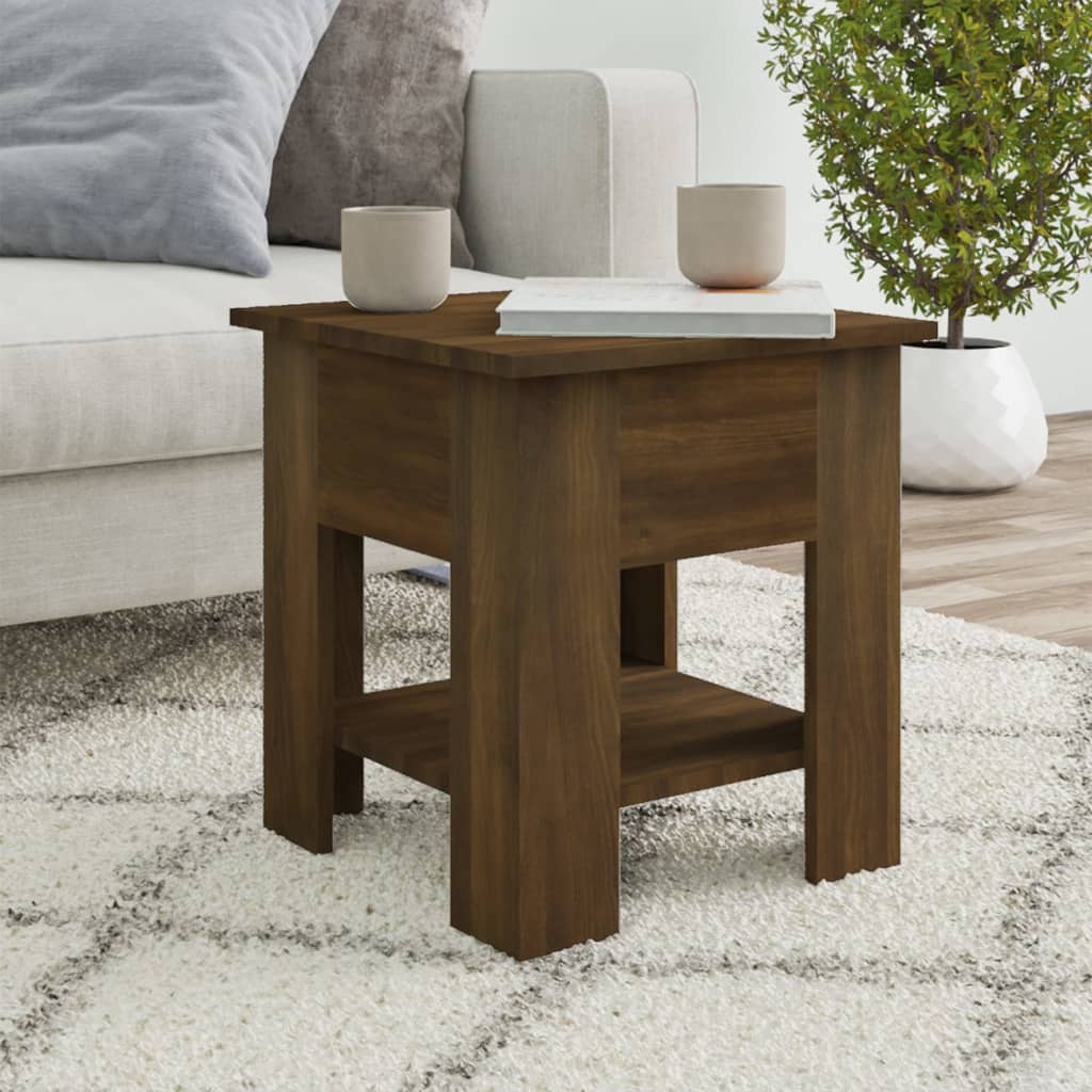 Table basse chêne marron 40x40x42 cm bois d'ingénierie - XIOS