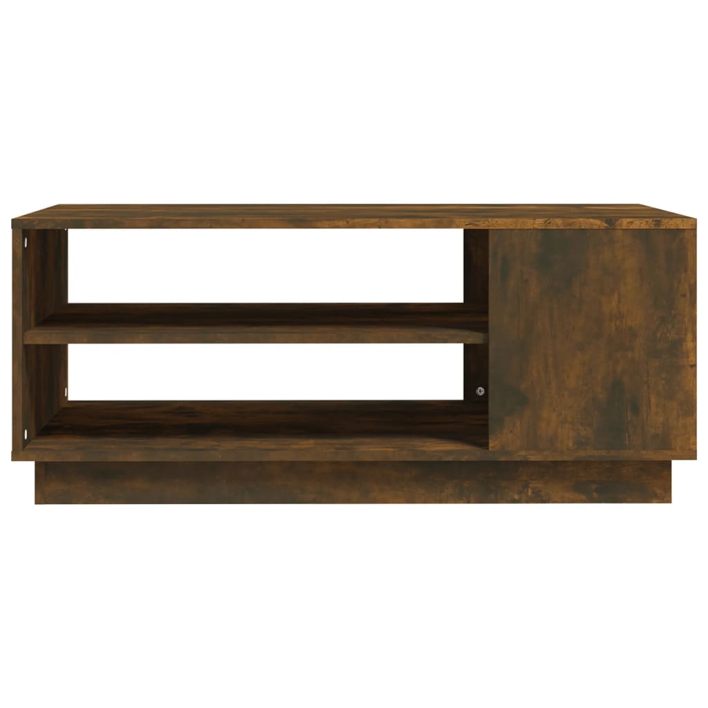 Table basse chêne fumé 102x55x43 cm bois d'ingénierie - XIOS