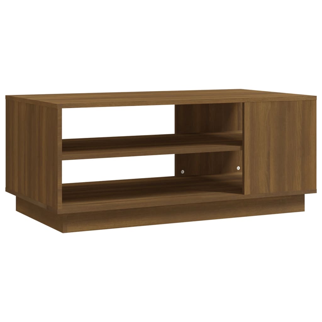 Table basse chêne marron 102x55x43 cm bois d'ingénierie - XIOS