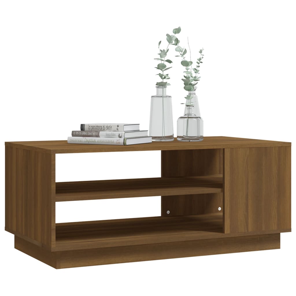 Table basse chêne marron 102x55x43 cm bois d'ingénierie - XIOS