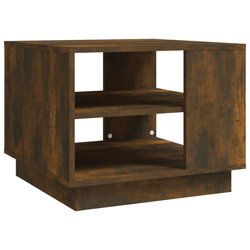 Table basse chêne fumé 55x55x43 cm bois d'ingénierie - XIOS