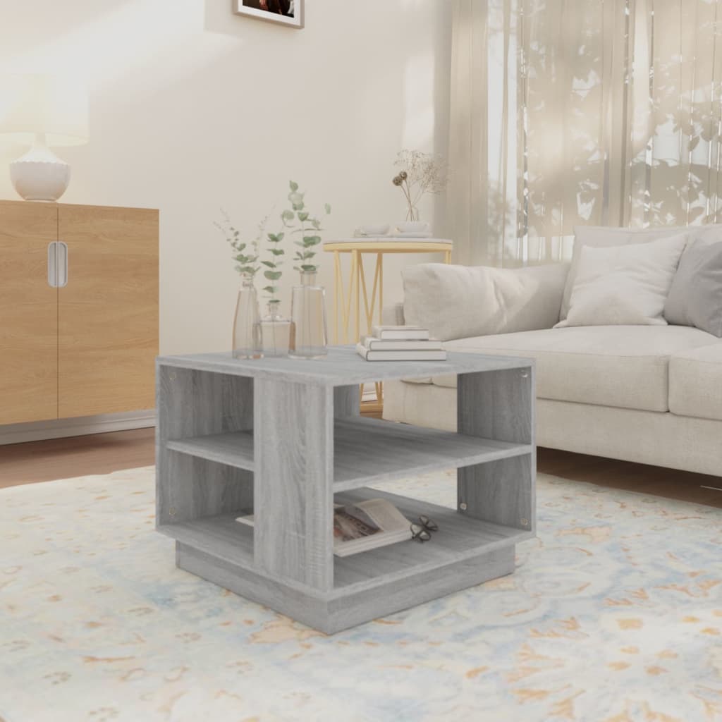 Table basse sonoma gris 55x55x43 cm bois d'ingénierie - XIOS