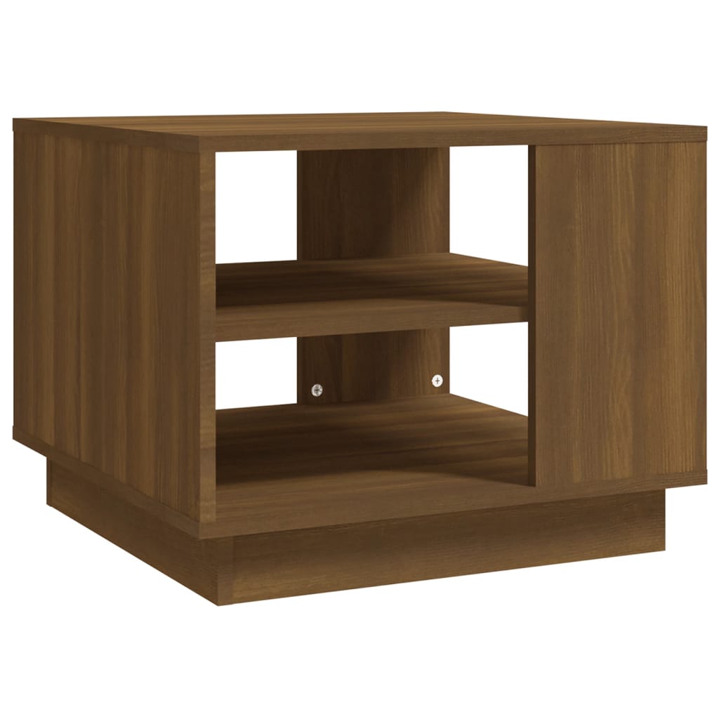 Table basse chêne marron 55x55x43 cm bois d'ingénierie - XIOS