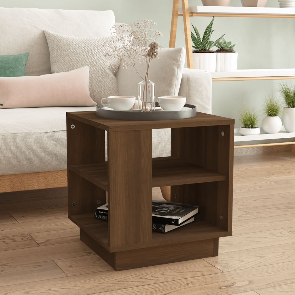 Table basse Chêne marron 40x40x43 cm Bois d'ingénierie - XIOS