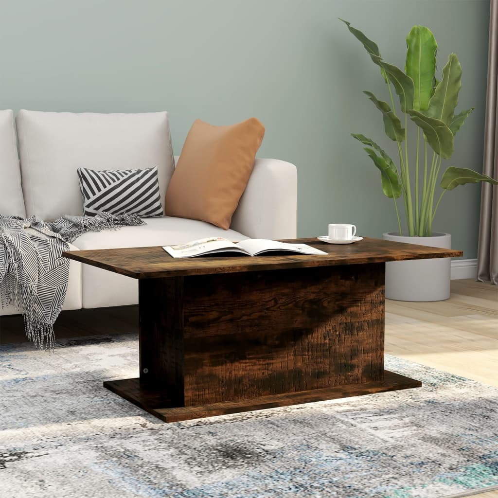 Table basse Chêne fumé 102x55,5x40 cm Bois d'ingénierie - XIOS