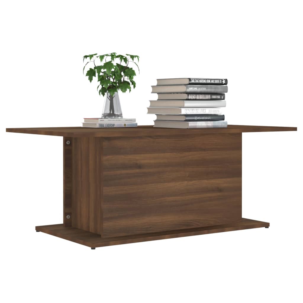 Table basse chêne marron 102x55,5x40 cm bois d'ingénierie - XIOS