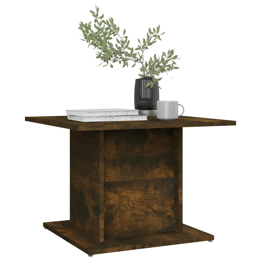Table basse chêne fumé 55,5x55,5x40 cm bois d'ingénierie - XIOS