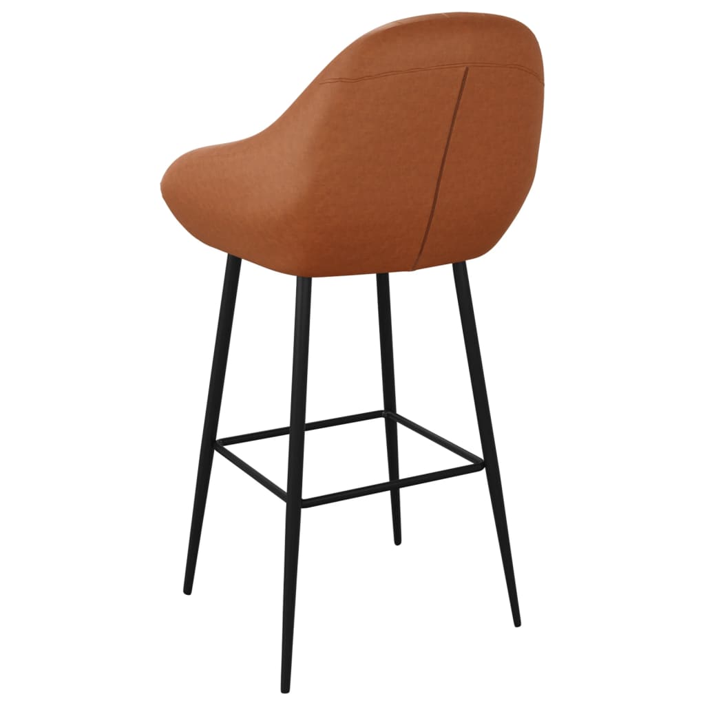 Tabourets de bar lot de 2 marron clair similicuir - XIOS
