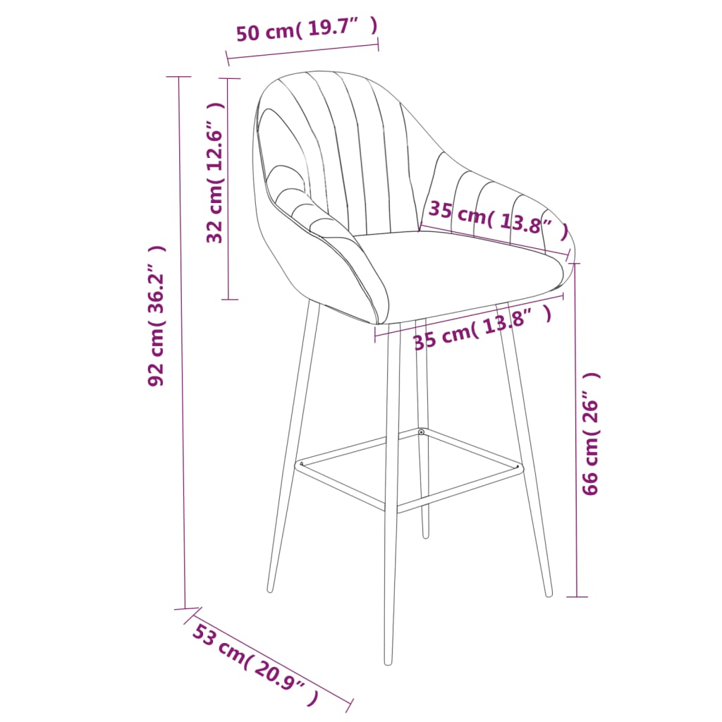 Tabourets de bar lot de 2 marron clair similicuir - XIOS