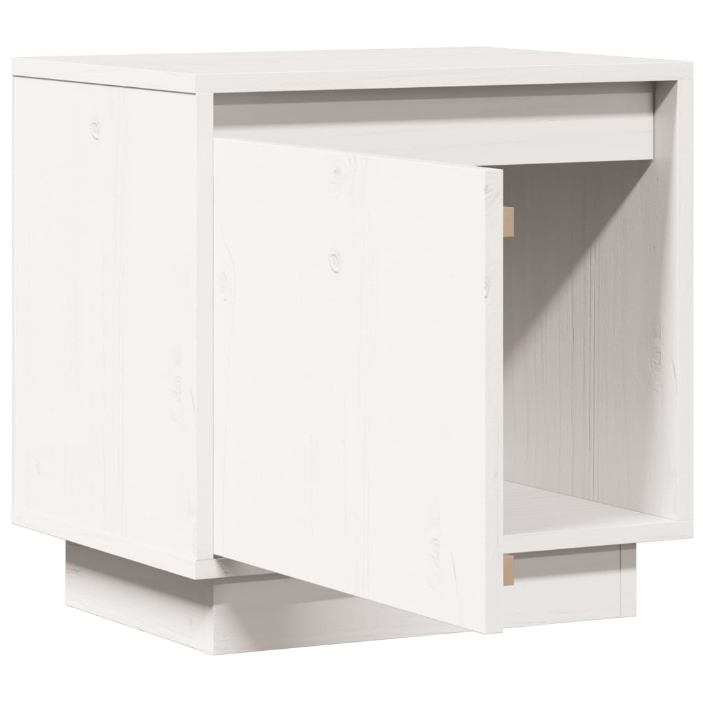 Table de chevet Blanc 40x30x40 cm Bois de pin solide - XIOS
