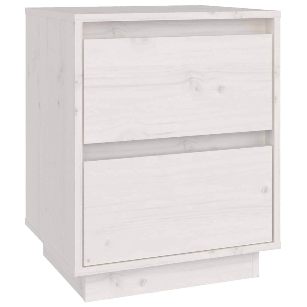 Table de chevet Blanc 40x35x50 cm Bois de pin solide - XIOS