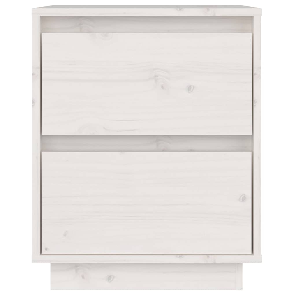 Table de chevet Blanc 40x35x50 cm Bois de pin solide - XIOS