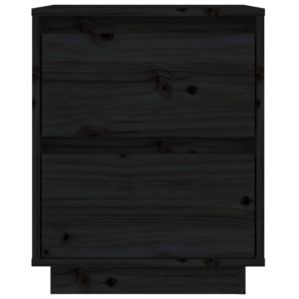 Tables de chevet 2 pcs Noir 40x35x50 cm Bois de pin solide - XIOS