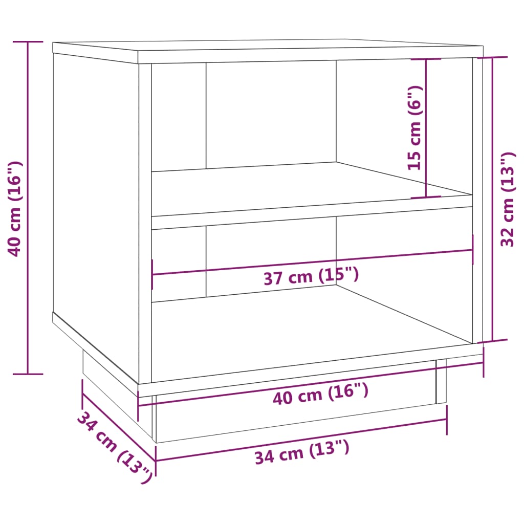 Table de chevet 40x34x40 cm Bois de pin solide - XIOS