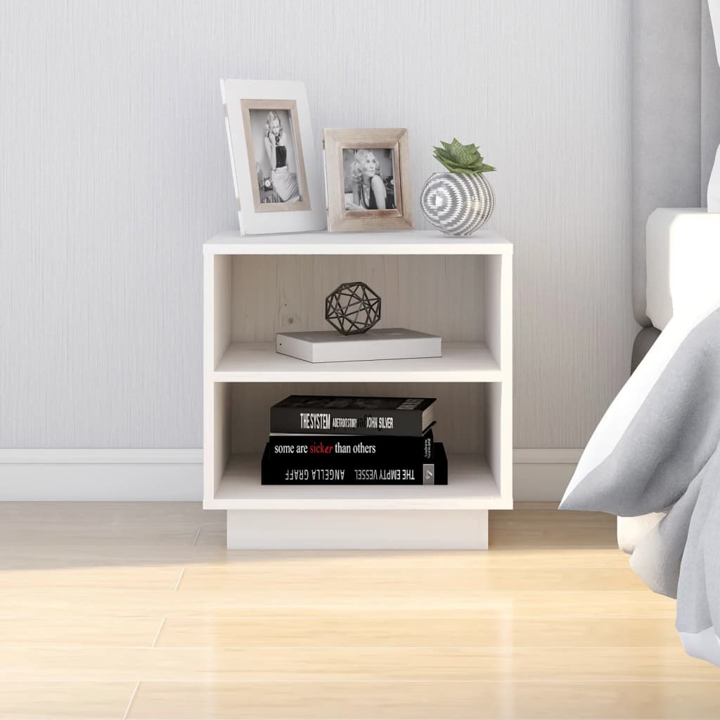 Tables de chevet 2 pcs Blanc 40x34x40 cm Bois de pin solide - XIOS