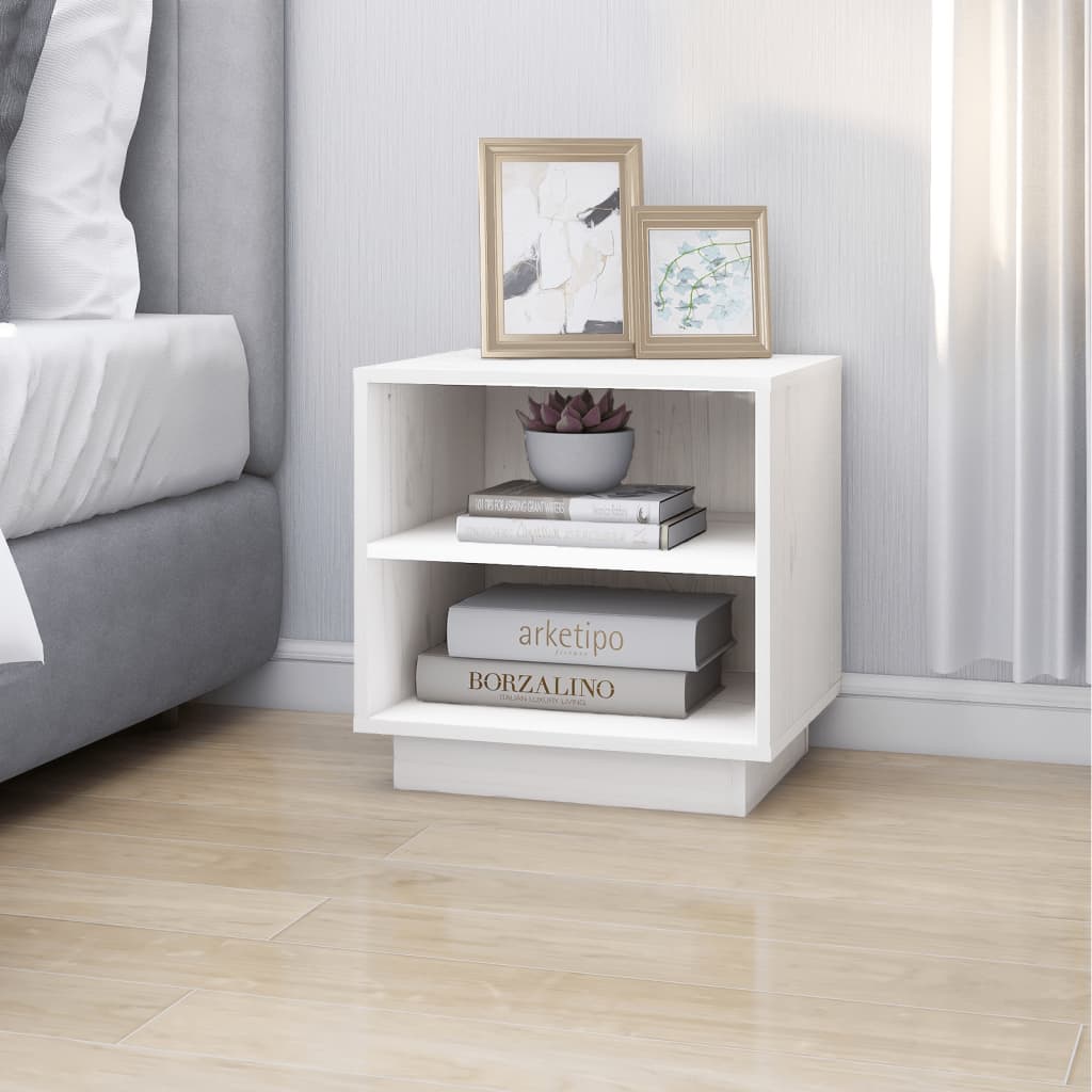 Tables de chevet 2 pcs Blanc 40x34x40 cm Bois de pin solide - XIOS