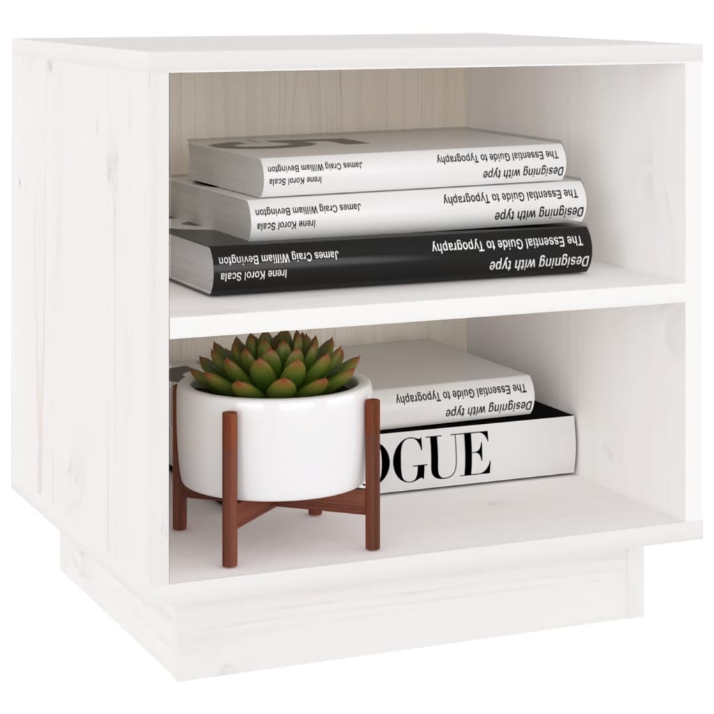 Tables de chevet 2 pcs Blanc 40x34x40 cm Bois de pin solide - XIOS
