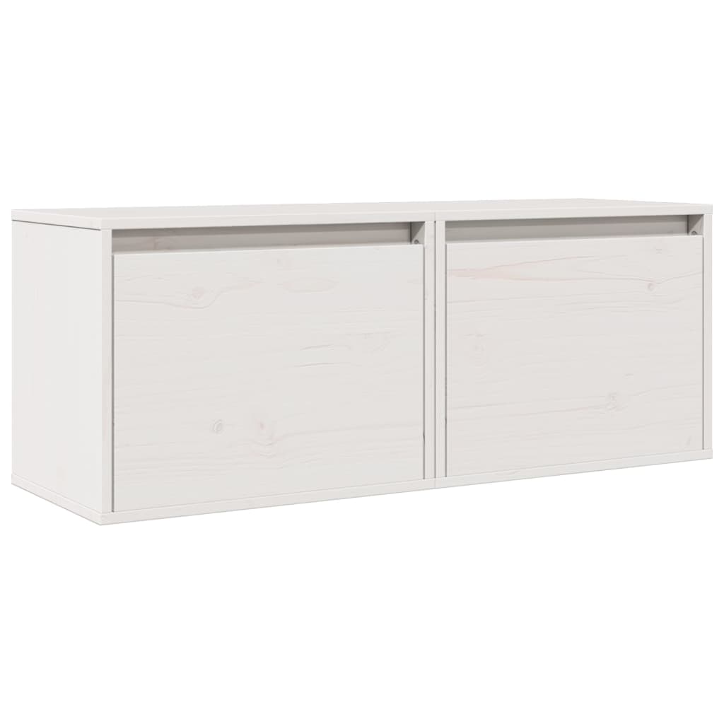 Armoires murales 2 pcs Blanc 45x30x35 cm Bois de pin massif Étagères murales & corniches vidaXL