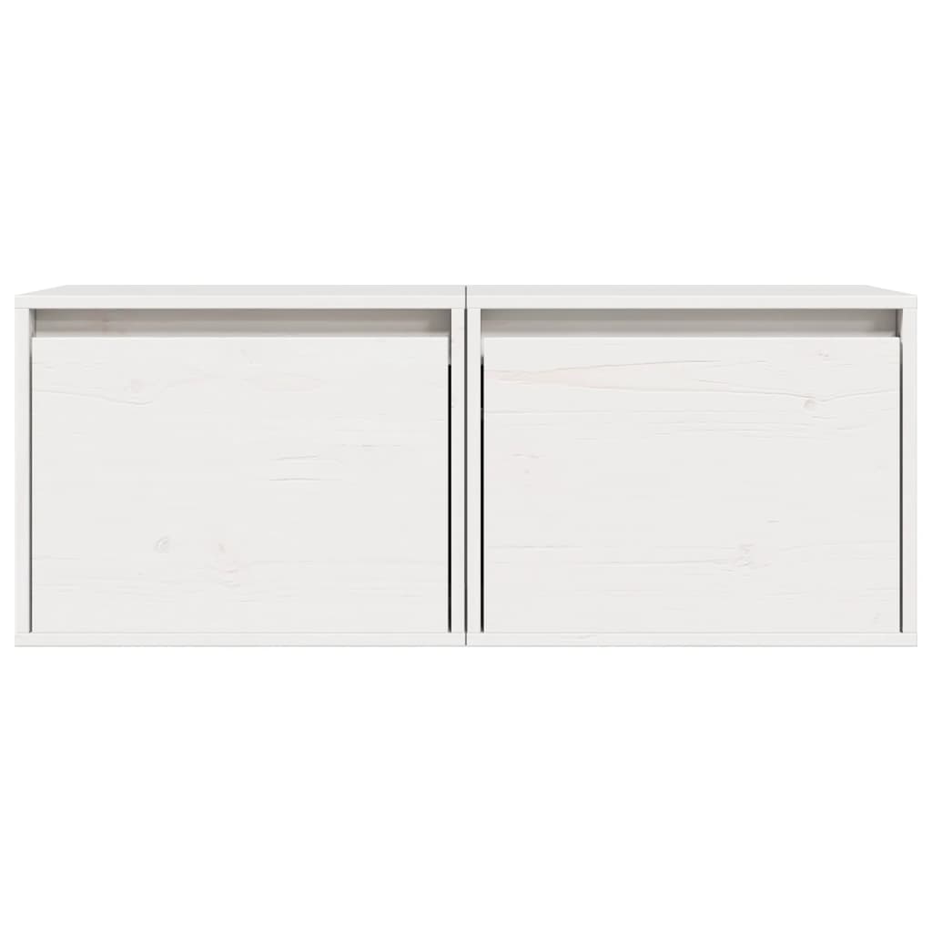 Armoires murales 2 pcs Blanc 45x30x35 cm Bois de pin massif Étagères murales & corniches vidaXL