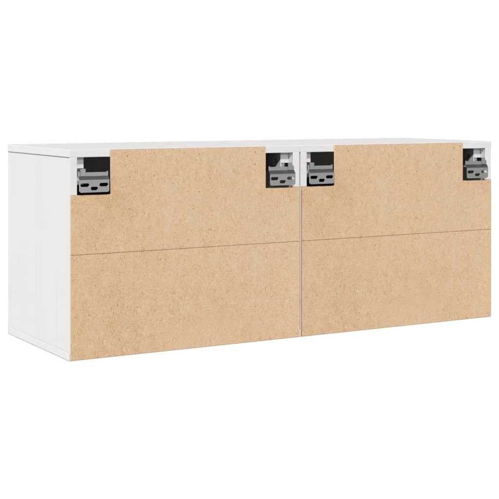 Armoires murales 2 pcs Blanc 45x30x35 cm Bois de pin massif Étagères murales & corniches vidaXL