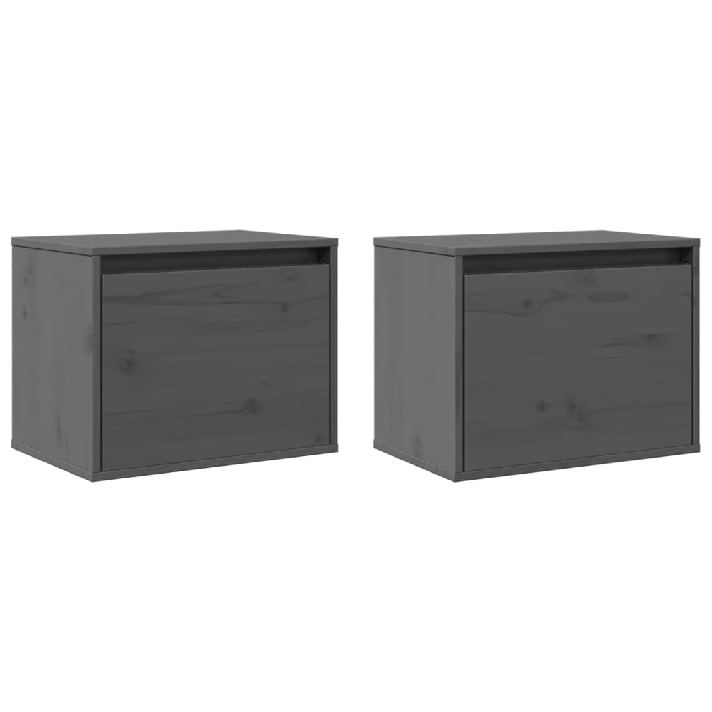 Armoires murales 2 pcs Gris 45x30x35 cm Bois de pin massif - XIOS