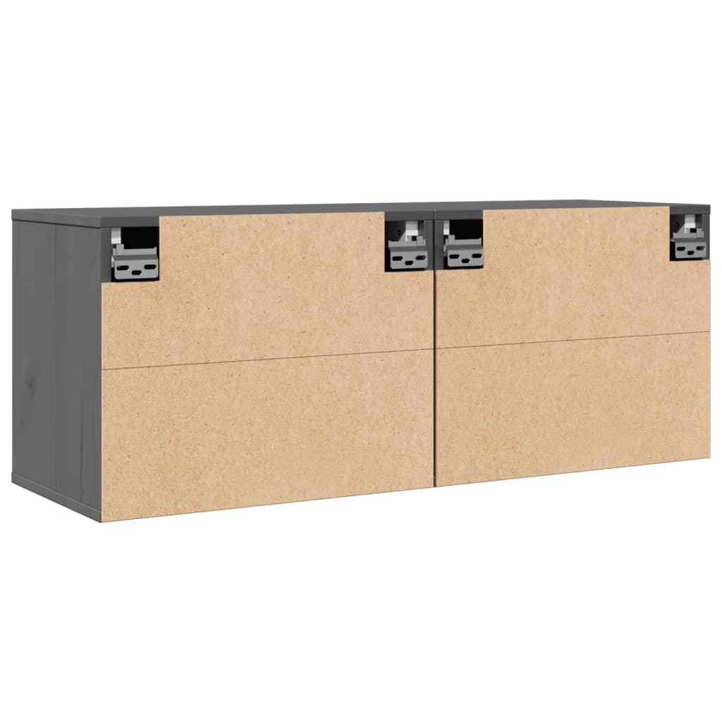 Armoires murales 2 pcs Gris 45x30x35 cm Bois de pin massif - XIOS