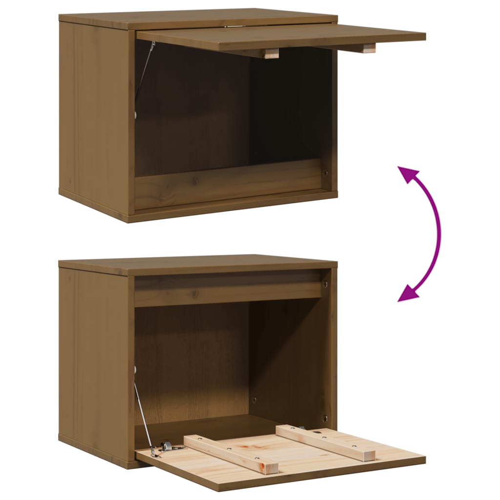 Armoire murale Marron miel 45x30x35 cm Bois de pin massif - XIOS