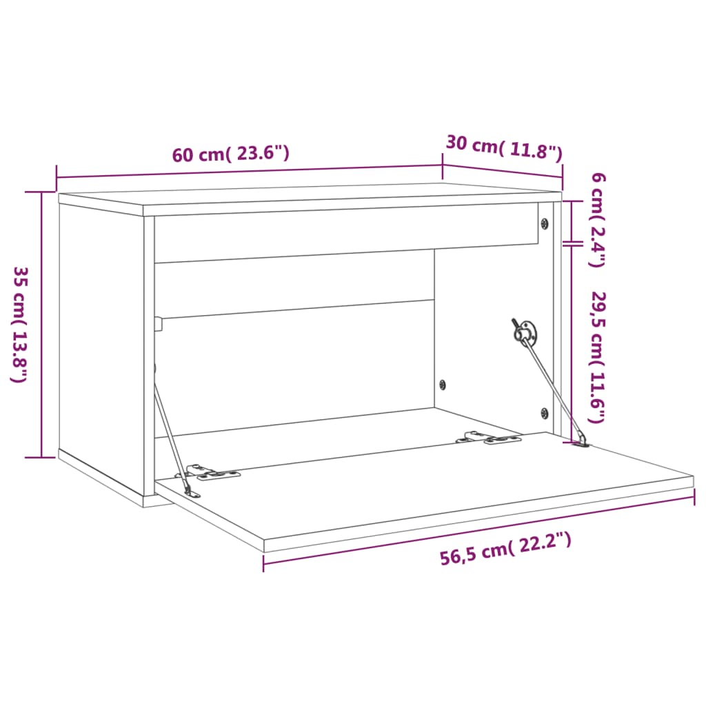Armoire murale Blanc 60x30x35 cm Bois de pin massif - XIOS