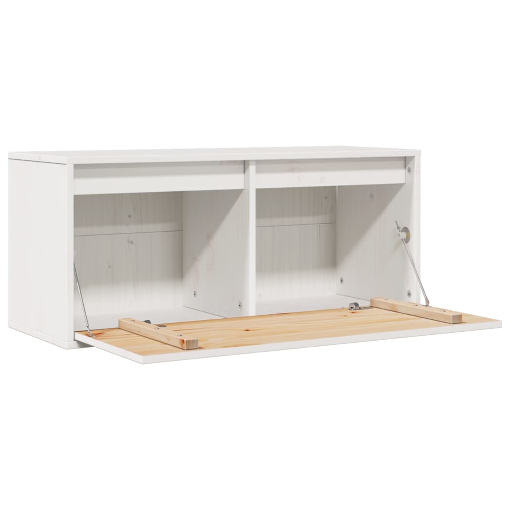 Armoire murale Blanc 80x30x35 cm Bois de pin massif - XIOS