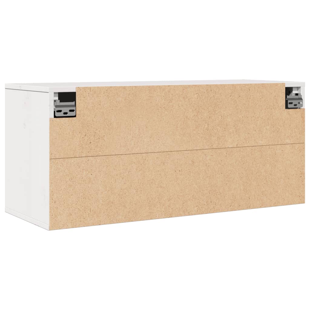 Armoire murale Blanc 80x30x35 cm Bois de pin massif - XIOS