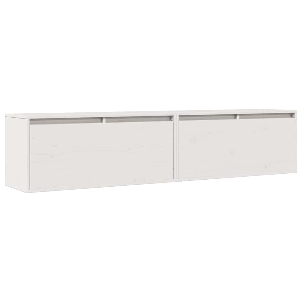 Armoires murales 2 pcs Blanc 80x30x35 cm Bois de pin massif - XIOS