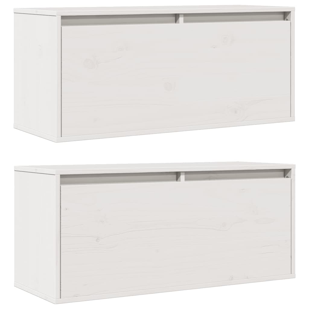 Armoires murales 2 pcs Blanc 80x30x35 cm Bois de pin massif - XIOS