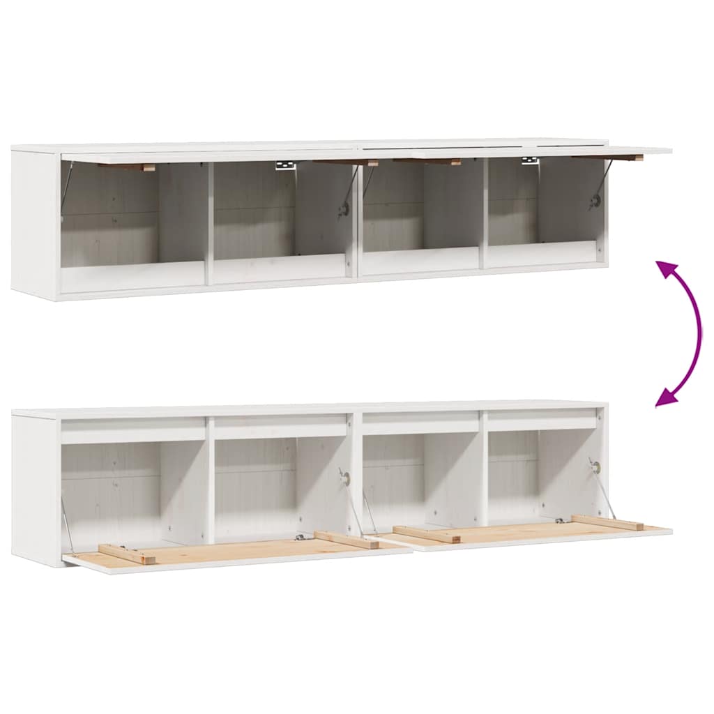 Armoires murales 2 pcs Blanc 80x30x35 cm Bois de pin massif - XIOS