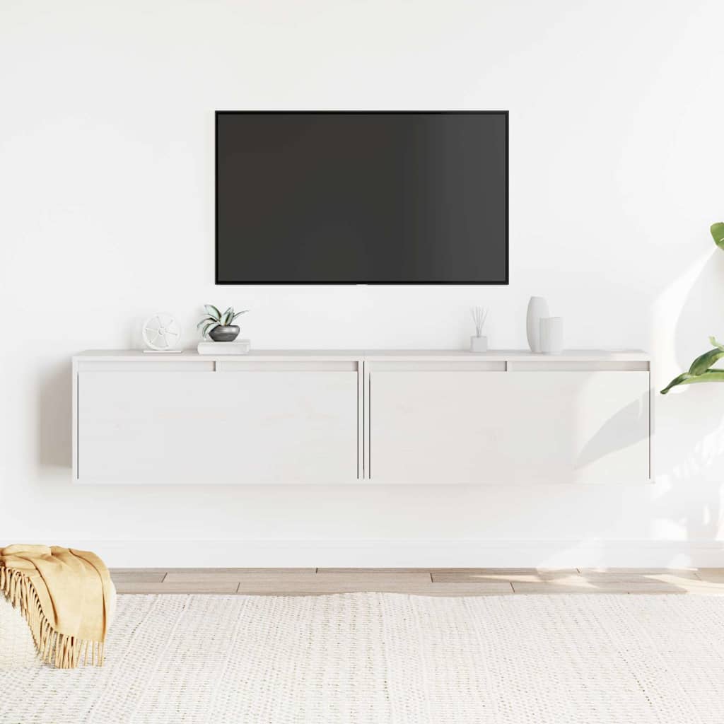 Armoires murales 2 pcs Blanc 80x30x35 cm Bois de pin massif - XIOS