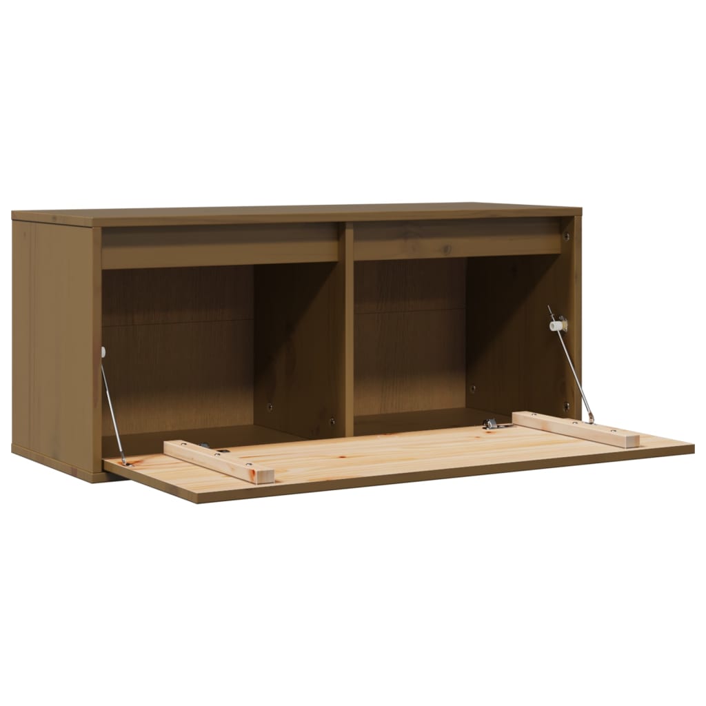 Armoire murale Marron miel 80x30x35 cm Bois de pin massif - XIOS