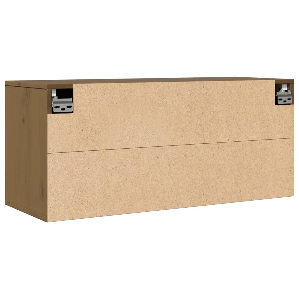 Armoire murale Marron miel 80x30x35 cm Bois de pin massif - XIOS