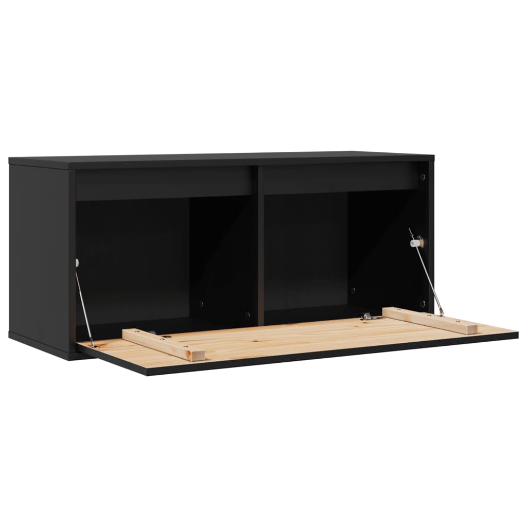 Armoires murales Noir 80x30x35 cm Bois de pin massif - XIOS