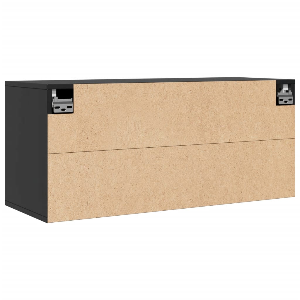 Armoires murales Noir 80x30x35 cm Bois de pin massif - XIOS