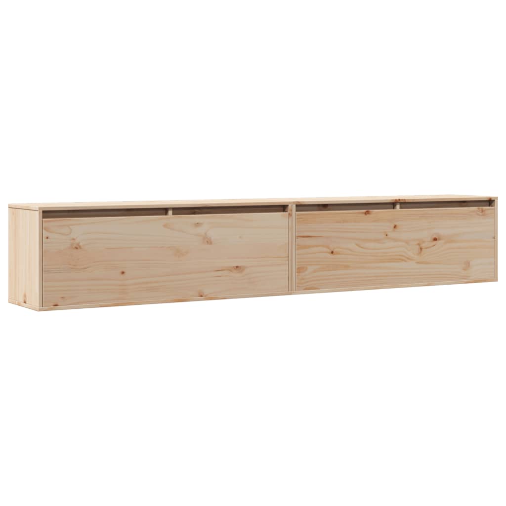 Armoires murales 2 pcs 100x30x35 cm Bois de pin massif Étagères murales & corniches vidaXL