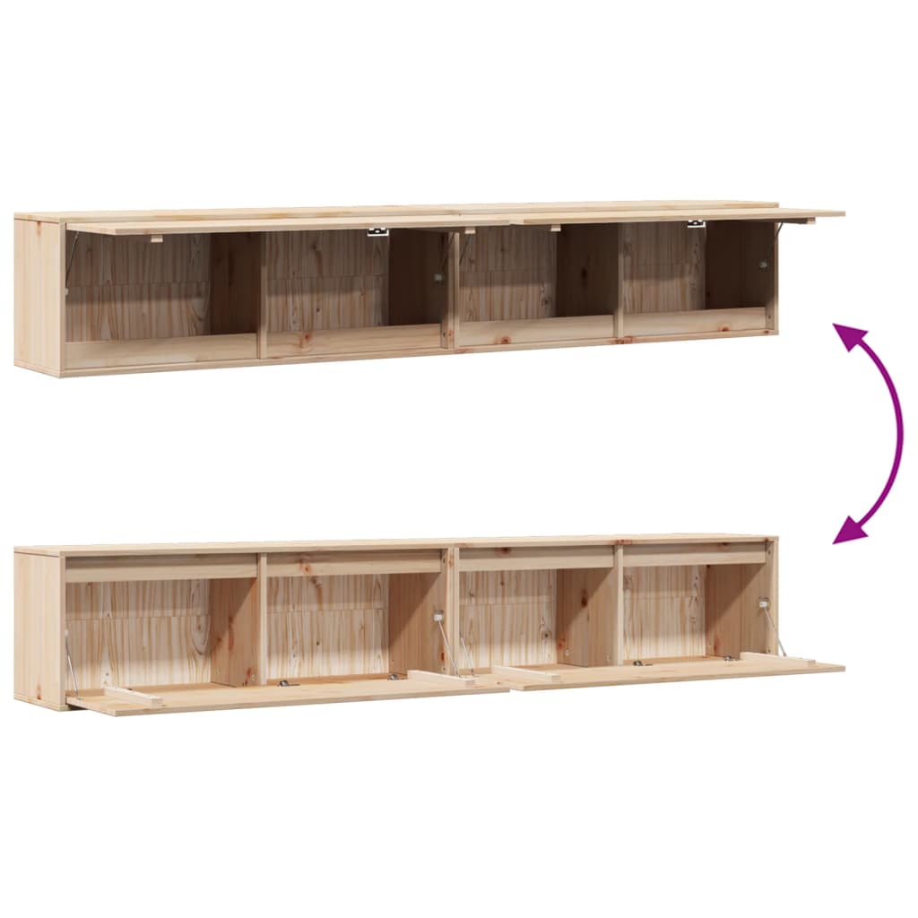 Armoires murales 2 pcs 100x30x35 cm Bois de pin massif - XIOS