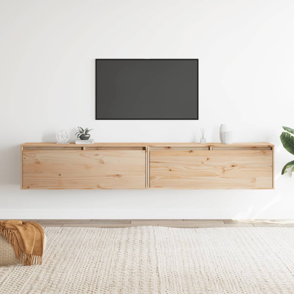 Armoires murales 2 pcs 100x30x35 cm Bois de pin massif Étagères murales & corniches vidaXL