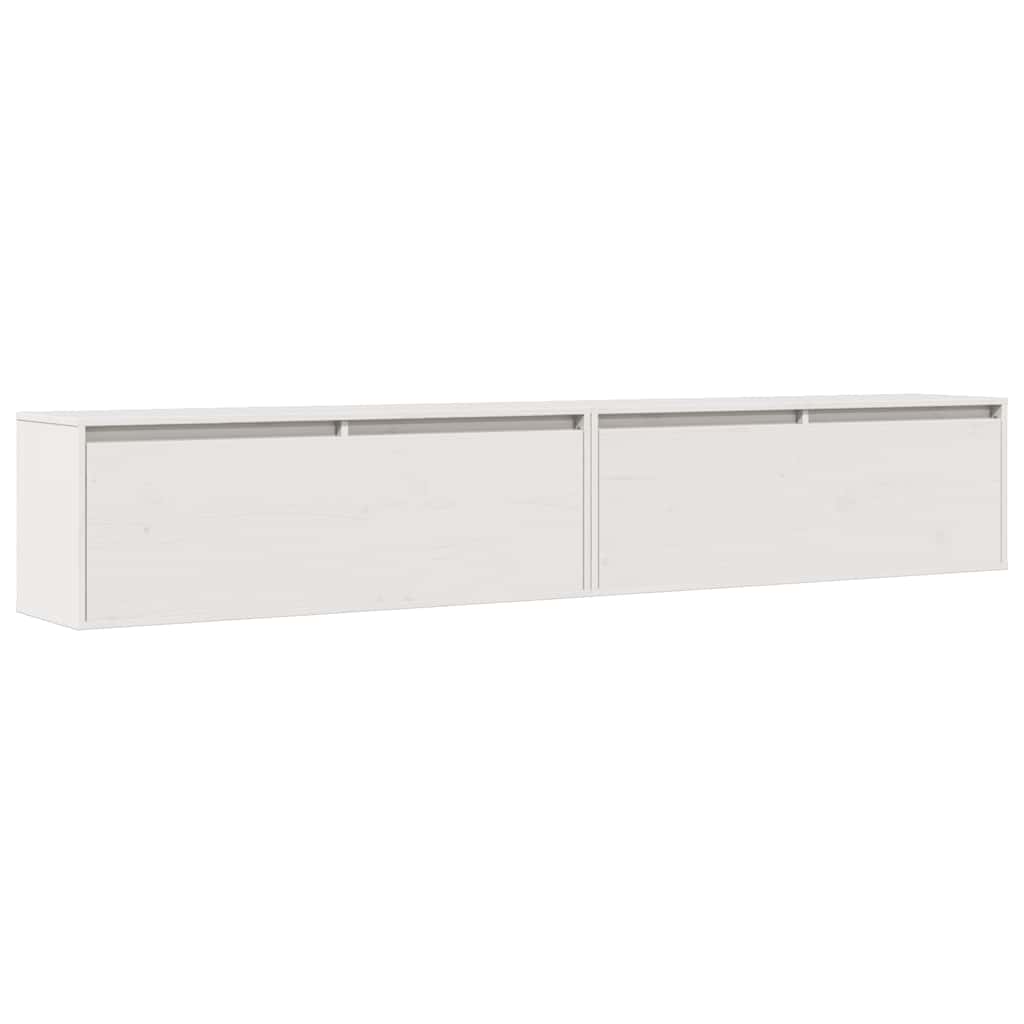 Armoires murales 2 pcs Blanc 100x30x35 cm Bois de pin massif - XIOS