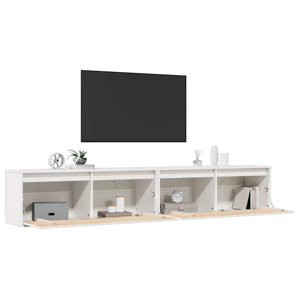Armoires murales 2 pcs Blanc 100x30x35 cm Bois de pin massif - XIOS