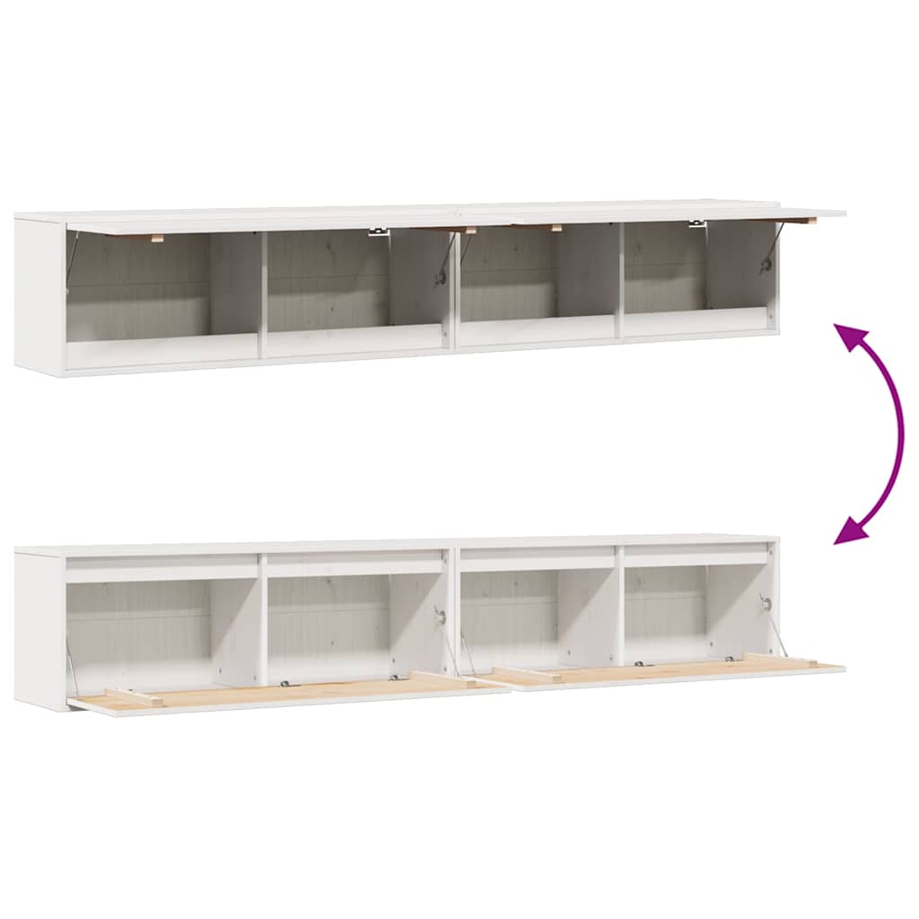 Armoires murales 2 pcs Blanc 100x30x35 cm Bois de pin massif - XIOS