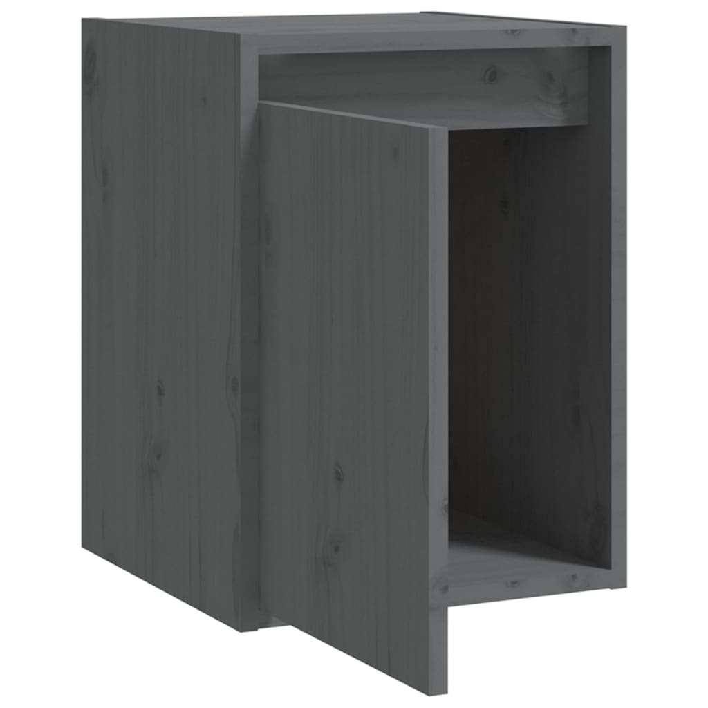 Armoires murales 2 pcs Gris 30x30x40 cm Bois de pin massif Étagères murales & corniches vidaXL