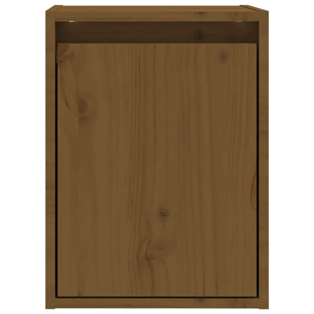 Armoires murales 2 pcs Marron miel 30x30x40 cm Pin massif Étagères murales & corniches vidaXL