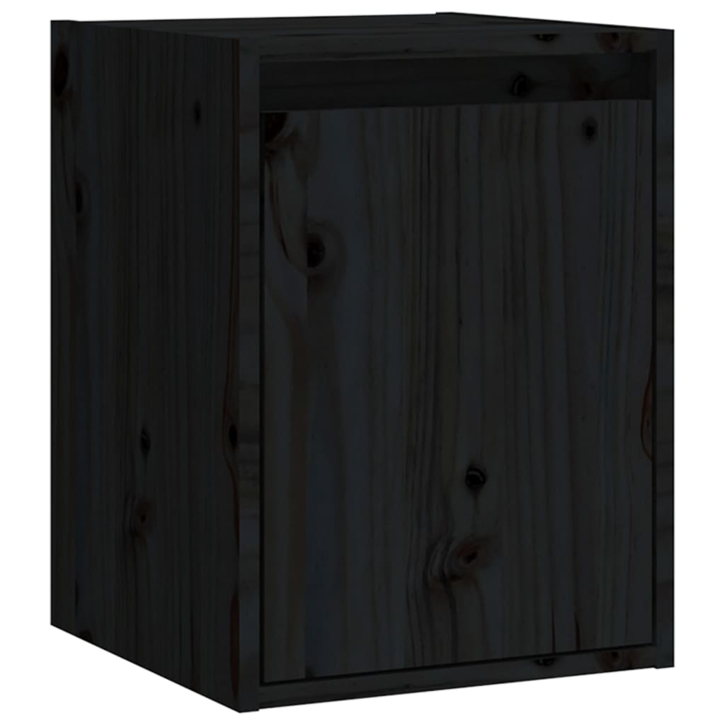 Armoires murales Noir 30x30x40 cm Bois de pin massif - XIOS