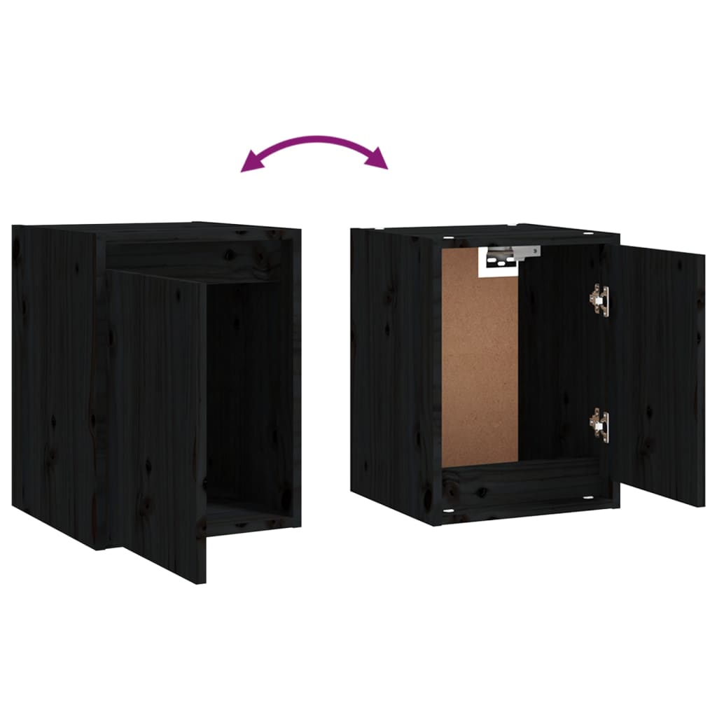 Armoires murales Noir 30x30x40 cm Bois de pin massif - XIOS